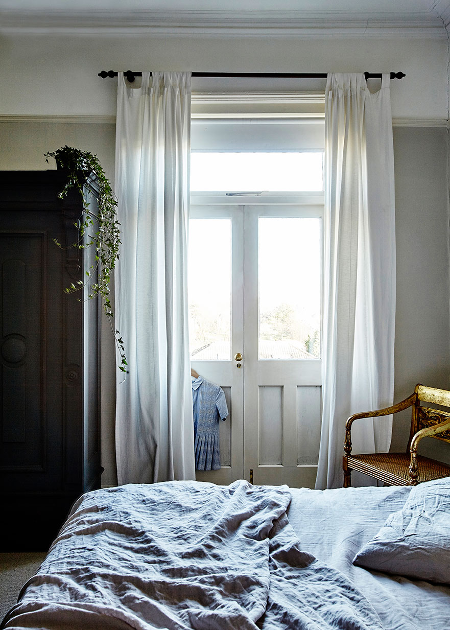 A light airy bedroom design in a Bristol Period Property