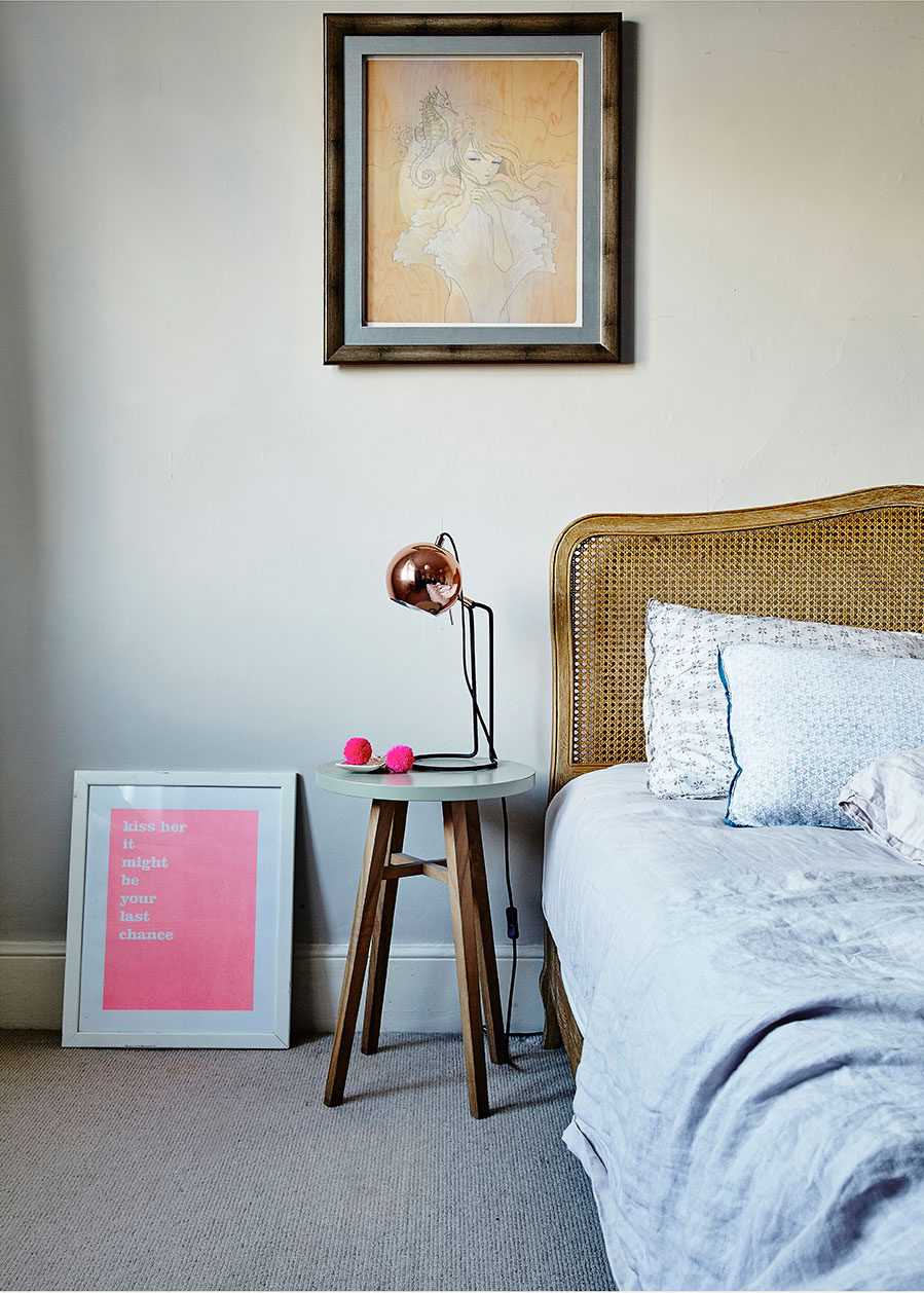 A boho residential bedroom design